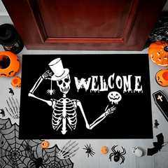 Fluffy Halloween Skull Decorate Foor Mat Entrance Plush Floor Mat