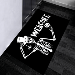 Fluffy Halloween Skull Decorate Foor Mat Entrance Plush Floor Mat