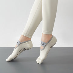 Women's Non-slip Five Toe Yoga Socks Breathable Dance Training Socks