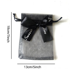 Bow Candy Yarn Bag Solid Pearl Yarn Bag Jewelry Gift Bag 12 X 17