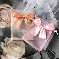 Bow Candy Yarn Bag Solid Pearl Yarn Bag Jewelry Gift Bag 12 X 17