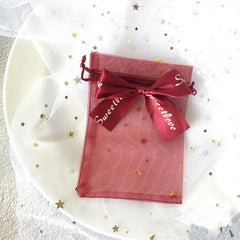 Bow Candy Yarn Bag Solid Pearl Yarn Bag Jewelry Gift Bag 12 X 17