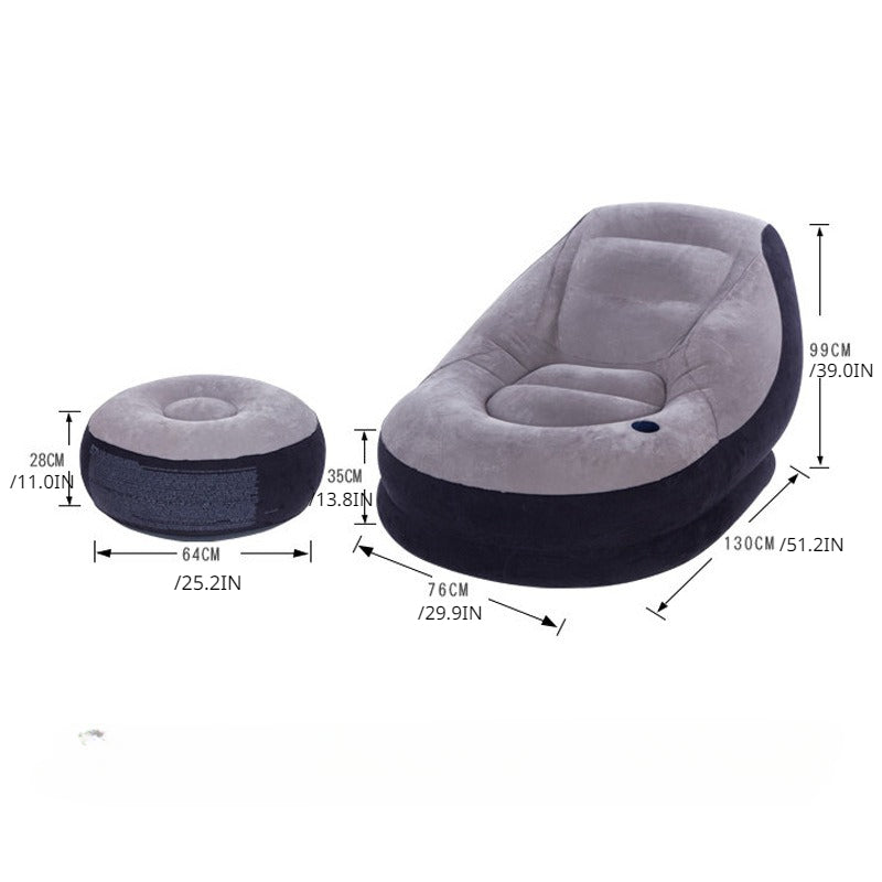 Inflatable Deck Chair Lounger Sofa for Indoor Outdoor Travel Camping