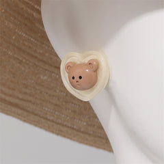 10pcs Candy Mini Resin Stud Earrings Cute Cartoon Pattern Niche Ear Jewelry