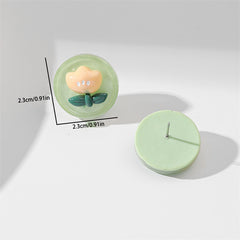 10pcs Candy Mini Resin Stud Earrings Cute Cartoon Pattern Niche Ear Jewelry