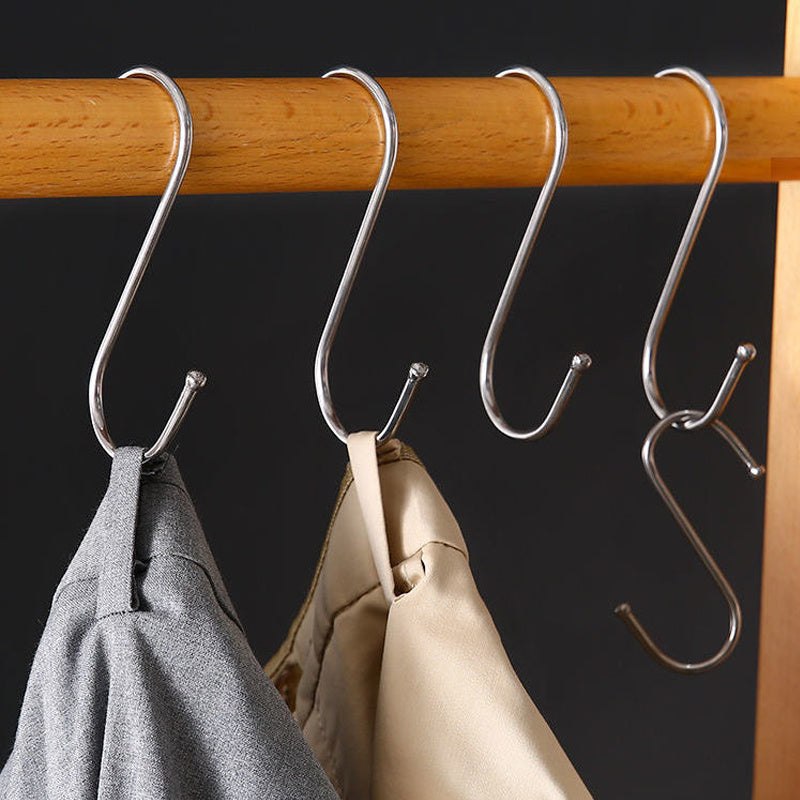 10pcs Stainless Steel S Hook Multifunctional Hanger Clasp