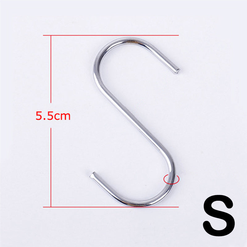 10pcs Stainless Steel S Hook Multifunctional Hanger Clasp