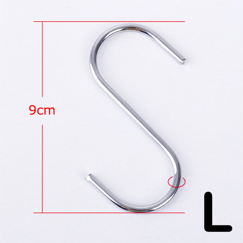 10pcs Stainless Steel S Hook Multifunctional Hanger Clasp