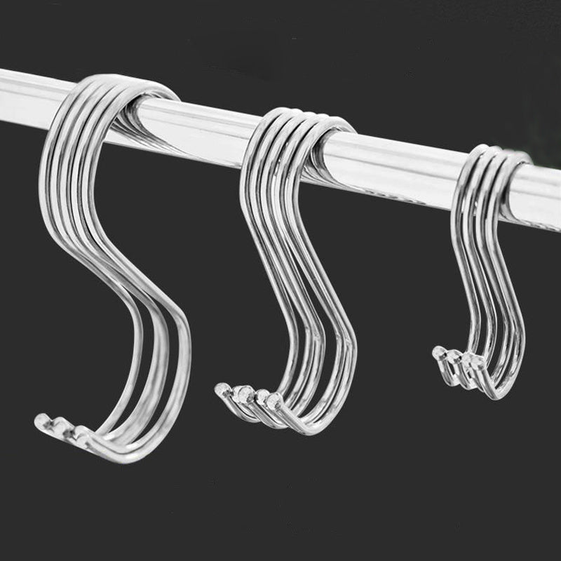 10pcs Stainless Steel S Hook Multifunctional Hanger Clasp