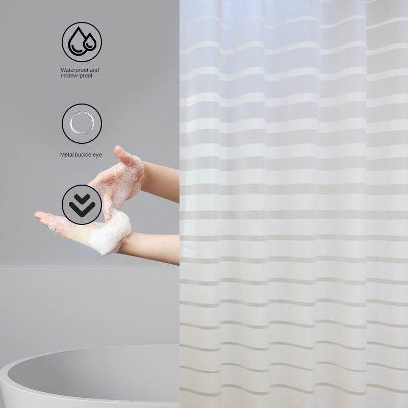 Modern Striped Shower Curtain PEVA Waterproof Bathroom Decor
