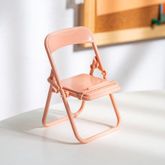 Pink Mini Chair Cell Phone Stand Foldable Mobile Holder