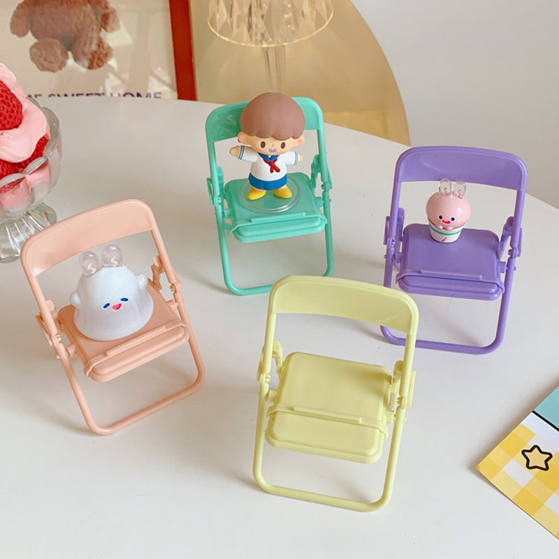Pink Mini Chair Cell Phone Stand Foldable Mobile Holder