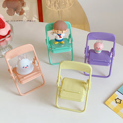 Pink Mini Chair Cell Phone Stand Foldable Mobile Holder
