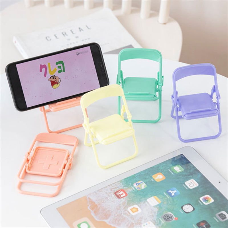 Pink Mini Chair Cell Phone Stand Foldable Mobile Holder