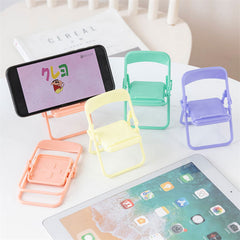 Pink Mini Chair Cell Phone Stand Foldable Mobile Holder