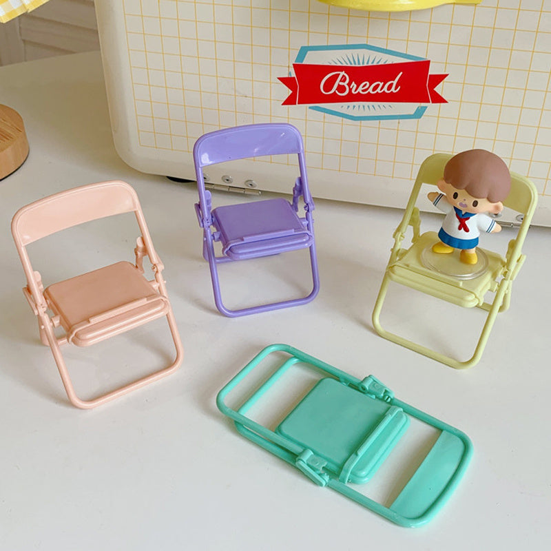 Pink Mini Chair Cell Phone Stand Foldable Mobile Holder