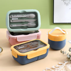 Plastic Lunch Box Microwave Large Capacity 2 3 Grids Kitchen Accessories