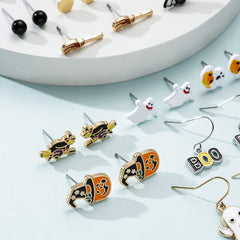 20 Pairs Halloween Witch Ghost Pumpkin Earrings Funny Horror Earrings