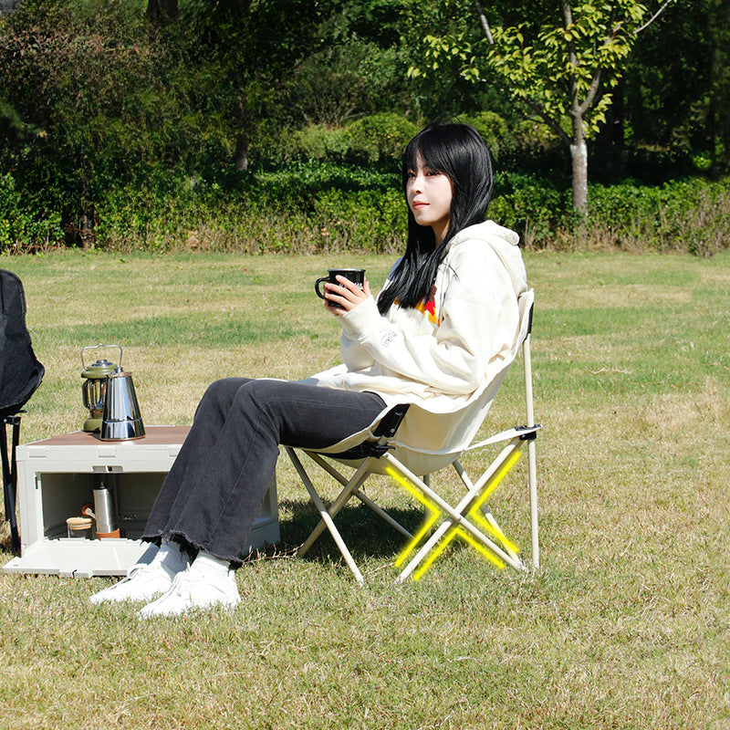 Portable Folding Chair Aluminum Alloy Moon Chair for Outdoor Camping Picnic