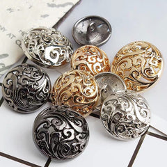 10pcs Retro Hollow Metal Buttons DIY Sewing Golden Jacket Coat 15 2