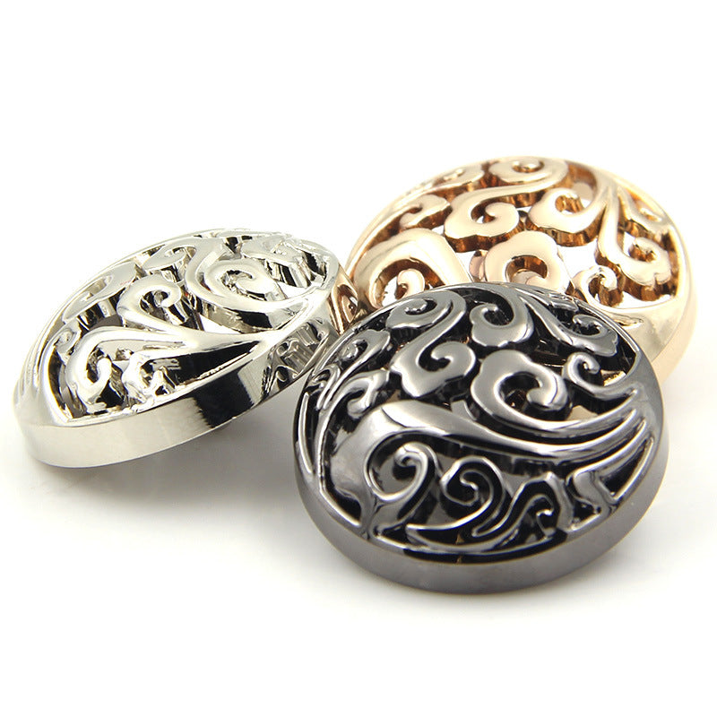 10pcs Retro Hollow Metal Buttons DIY Sewing Golden Jacket Coat 15 2