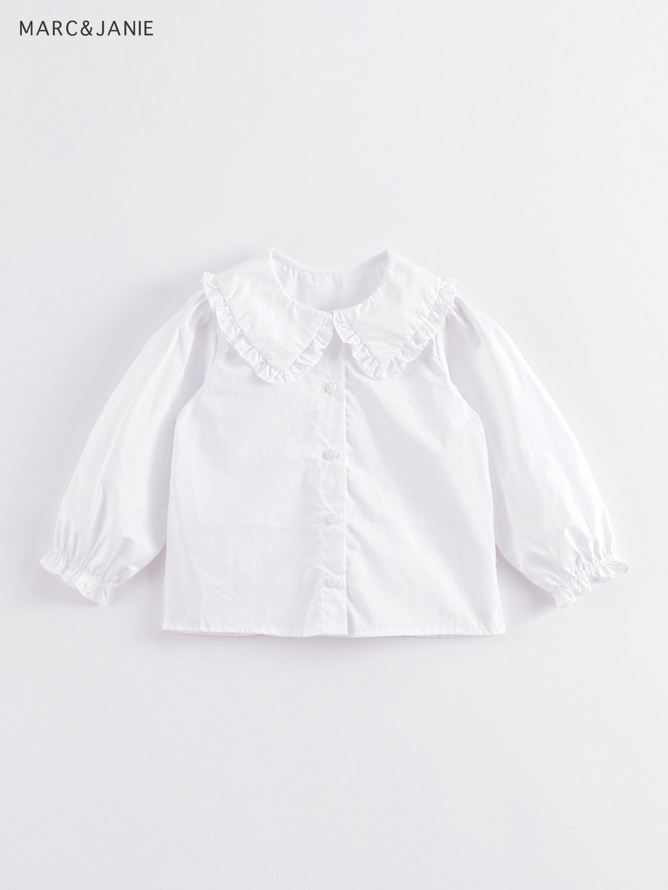 MARC&JANIE Girls Cotton Ruffle Trim Collar Shirt Kid s Button Down Blouse