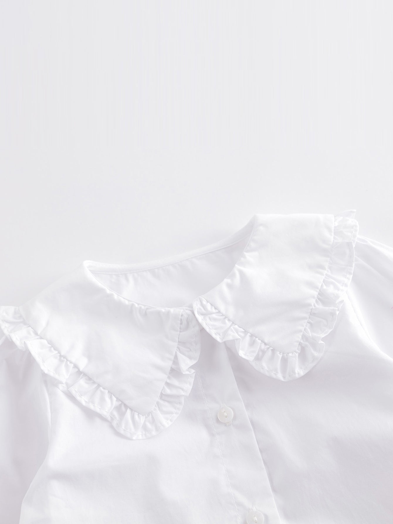 MARC&JANIE Girls Cotton Ruffle Trim Collar Shirt Kid s Button Down Blouse