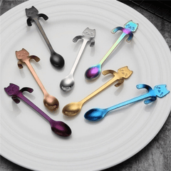 1pc Cat Shape Stainless Steel Coffee Spoon Teaspoon