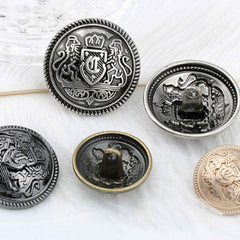 10pcs Vintage British College Style Metal Buttons for Clothing Shirt Coat Jacket