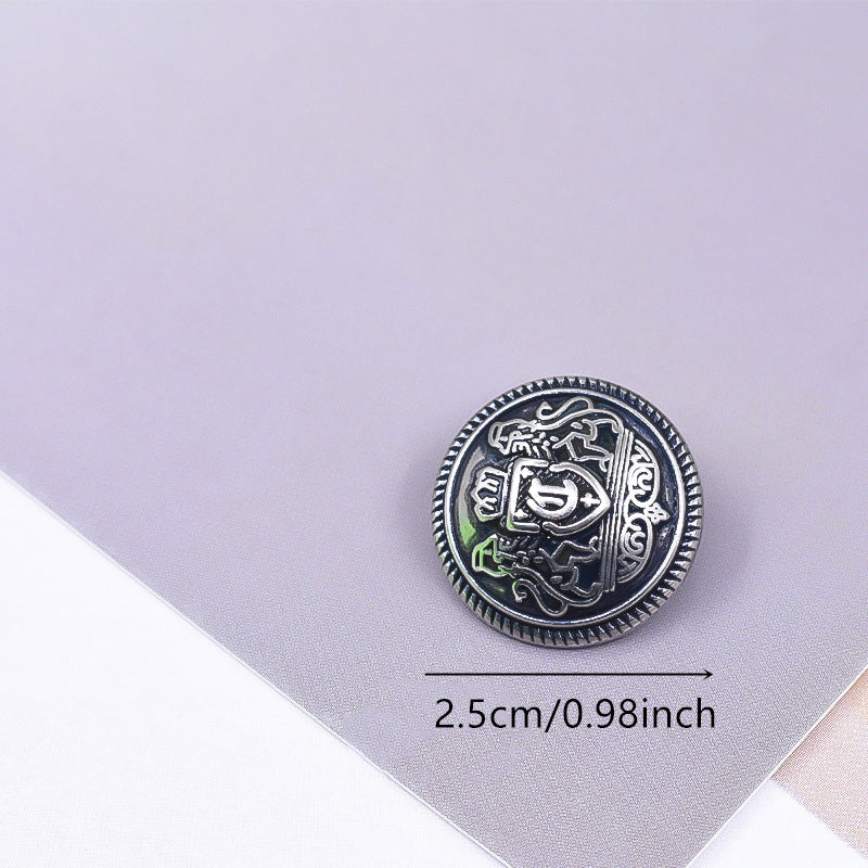 10pcs Vintage British College Style Metal Buttons for Clothing Shirt Coat Jacket