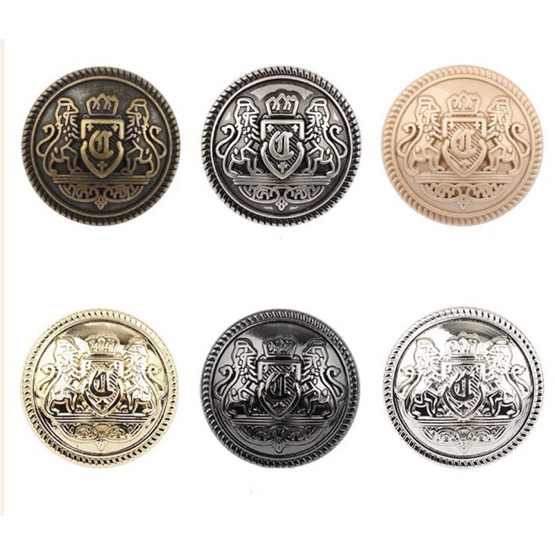 10pcs Vintage British College Style Metal Buttons for Clothing Shirt Coat Jacket