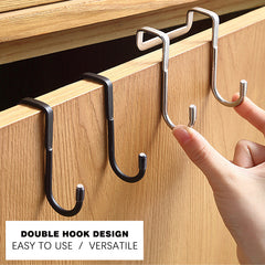 1pc Stainless Steel S Shape Hook Bathroom Cabinet Door Coat Towel Hanger