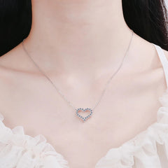 Heart Shaped Pendant Necklace for Girls with Sparkling Hollow Design