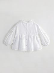 MARC&JANIE Girls Cotton Peplum Blouse Ruffle Collar Shirt