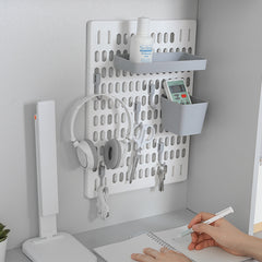 DIY Hole Board Wall Shelf Hooks Self-Adhesive Storage Rack