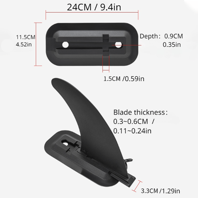Large Fin for Surfboard SUP Snap-On Detachable Surfboard Tail Fins