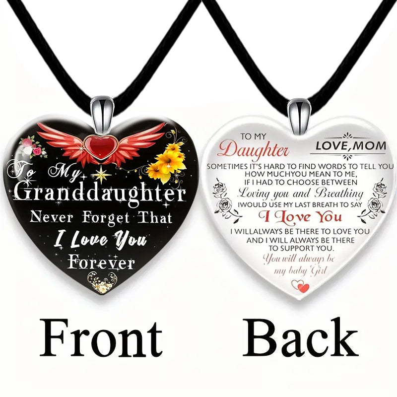 Heart Shaped Crystal Pendant Necklace for Christmas Banquet