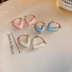 Dripping Love Heart Shape Earrings Women's Accessories Holiday Gift