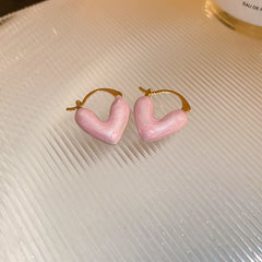 Dripping Love Heart Shape Earrings Women's Accessories Holiday Gift