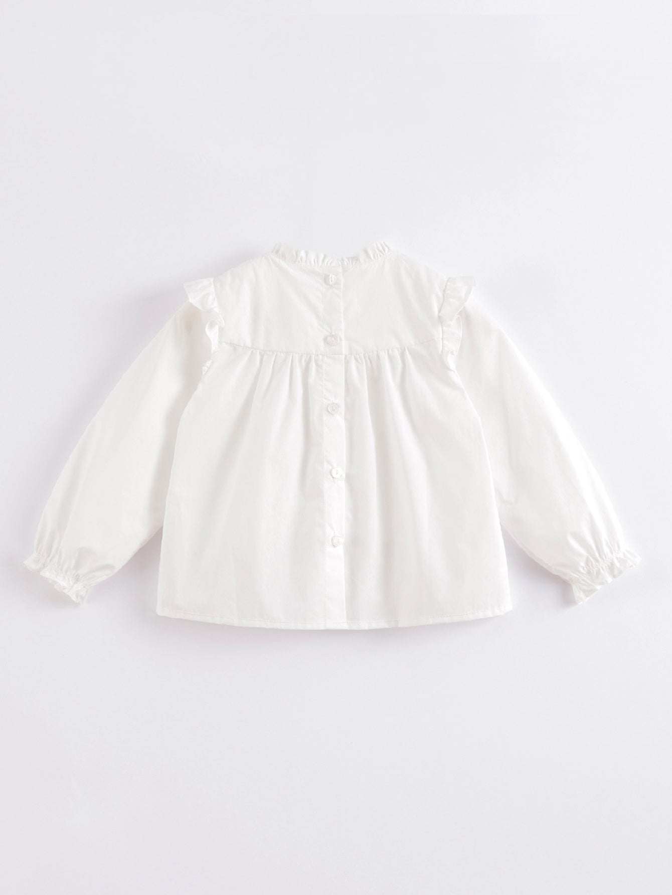 MARC&JANIE Girls Ruffle Stand Collar Cotton Shirt