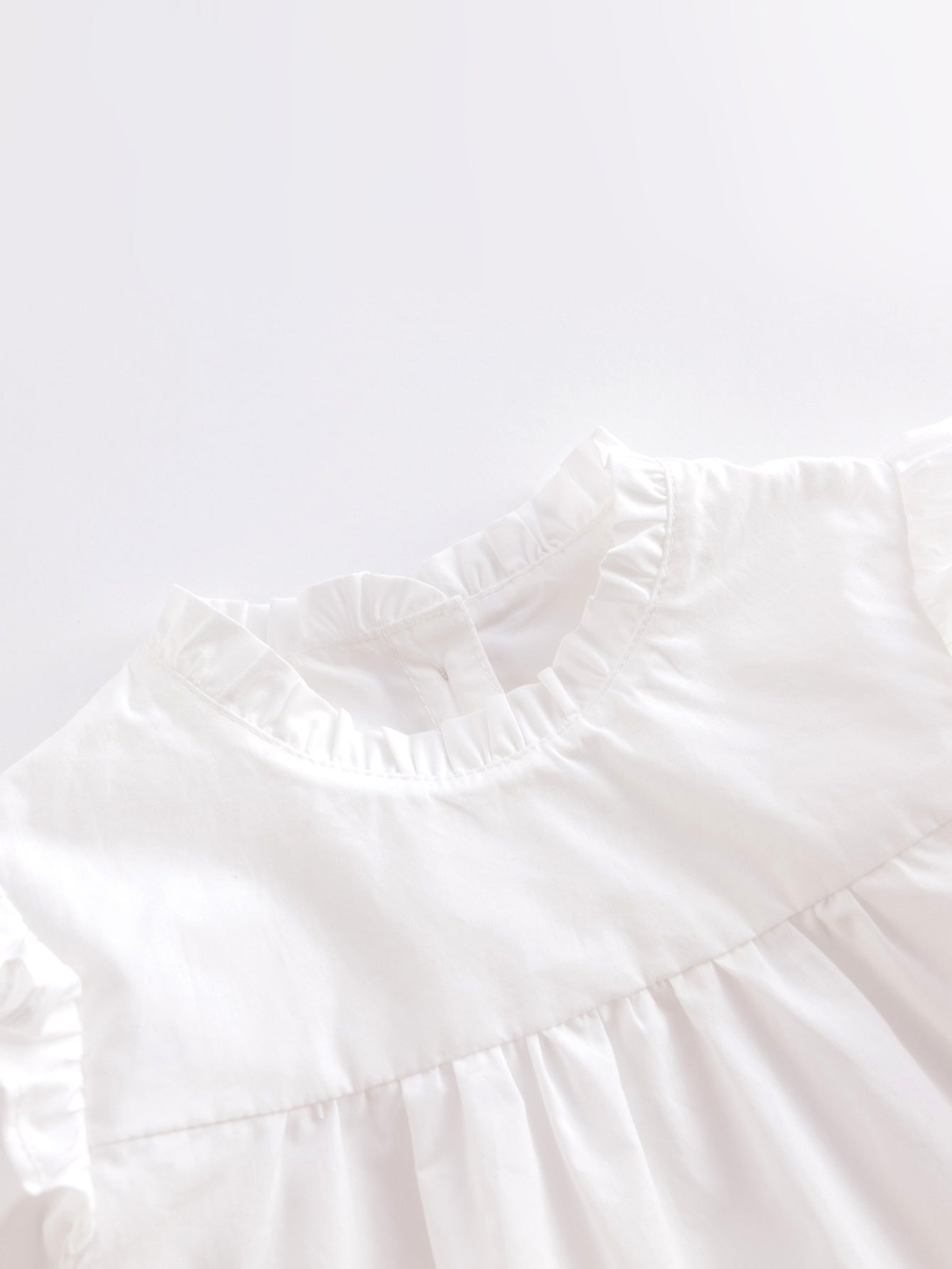 MARC&JANIE Girls Ruffle Stand Collar Cotton Shirt