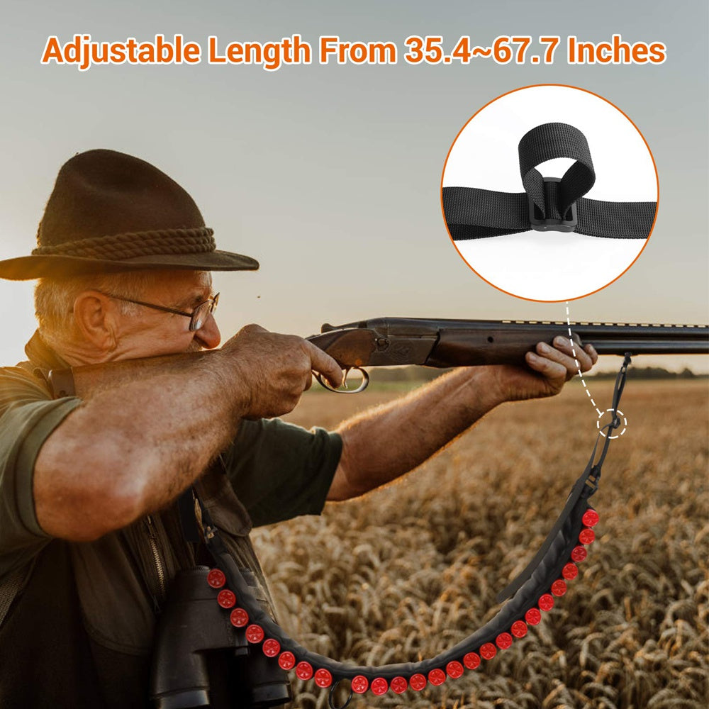 25 Rounds Shell Bandolier 12 20 Gauge Adjustable Ammo Belt