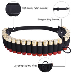 25 Rounds Shell Bandolier 12 20 Gauge Adjustable Ammo Belt