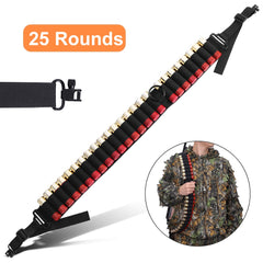 25 Rounds Shell Bandolier 12 20 Gauge Adjustable Ammo Belt