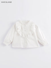 MARC&JANIE Baby Girls Lace Collar Long Sleeve Shirt