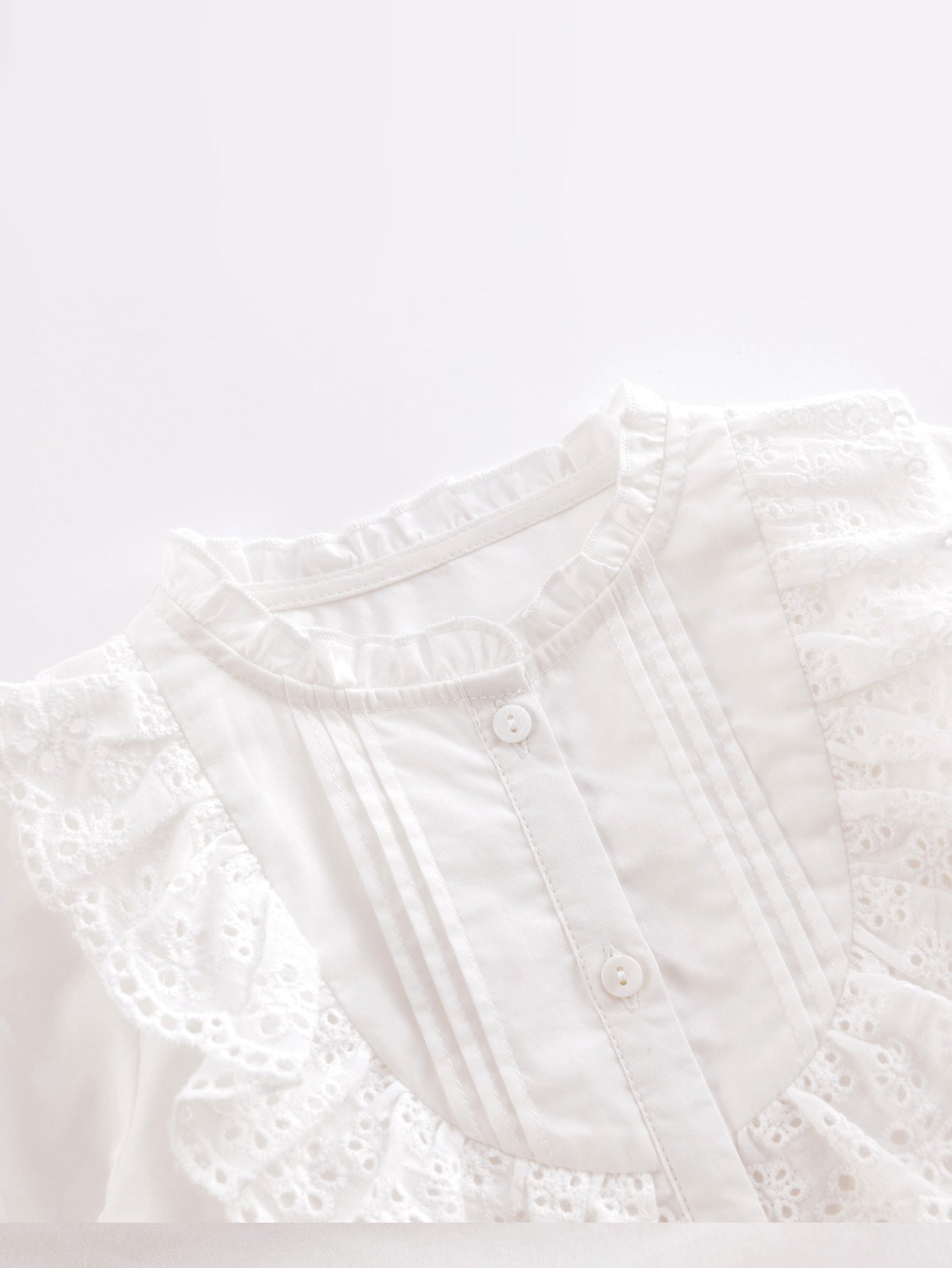 MARC&JANIE Baby Girls Lace Collar Long Sleeve Shirt
