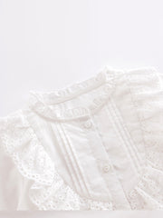 MARC&JANIE Baby Girls Lace Collar Long Sleeve Shirt