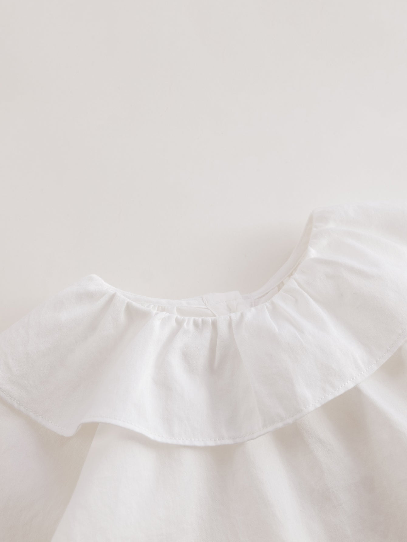MARC&JANIE Girls Bunny Embroidery Ruffle Collar Shirt Preppy