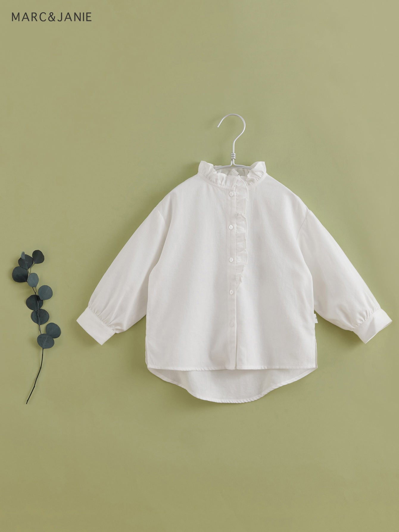 MARC&JANIE Girls Stand Collar Shirt Long Sleeve Kids Blouse