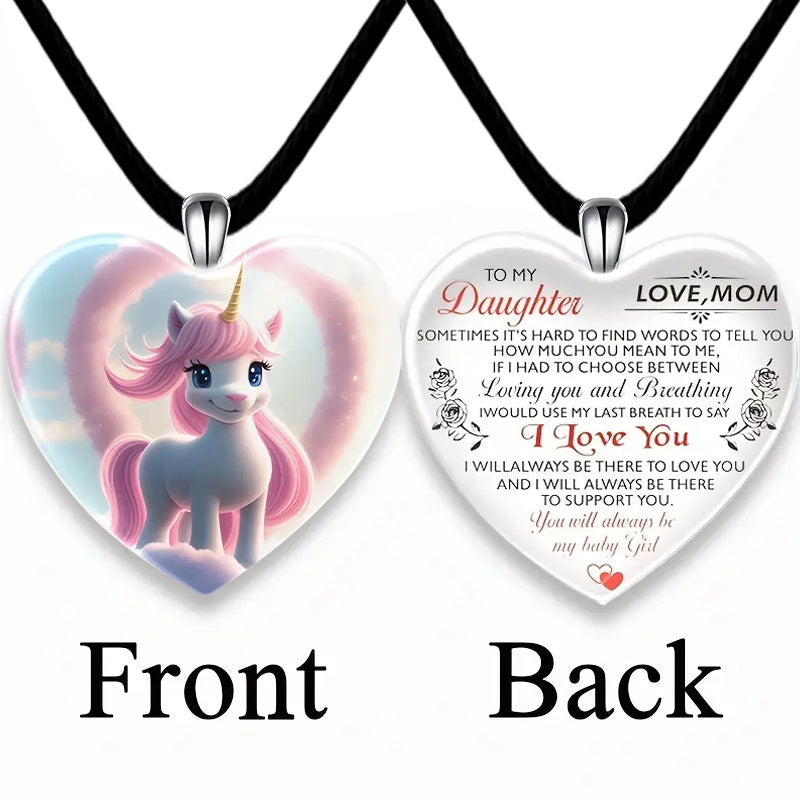 Unicorn Crystal Pendant Necklace Earring Set - Anniversary Gift